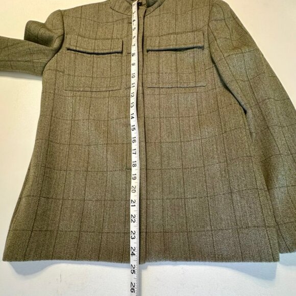 J. Crew Military green wool blend blazer jacket top pockets Size 2 - Picture 10 of 10